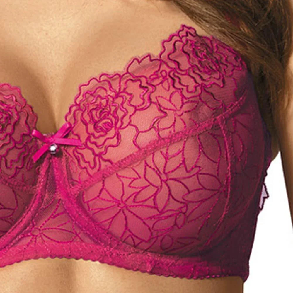 Sheer Mesh Balconette Bra Gorteks Pamela Pink - STREET STYLE