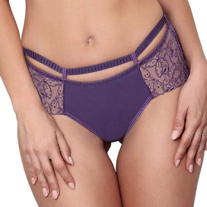 Sheer Lace Boyshort Panty Axami Miami Vibe Purple - STREET STYLE