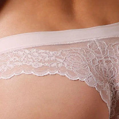 Sheer Lace Brazilian Panty Lavinia Gentleness Blush - STREET STYLE