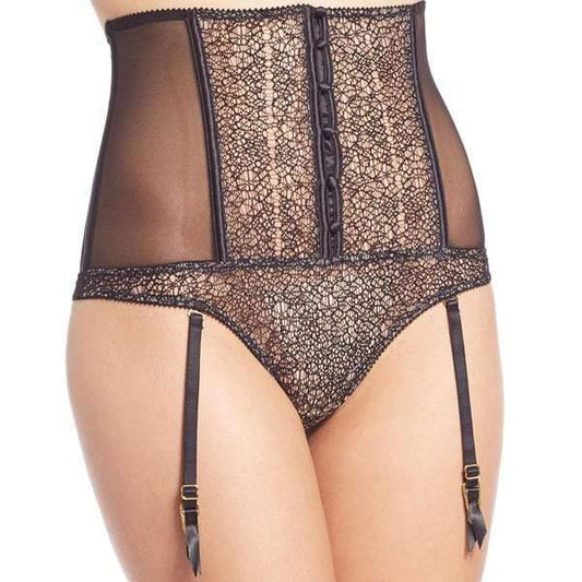 Sheer Mesh Corset Garter Belt Addiction Provocante - STREET STYLE