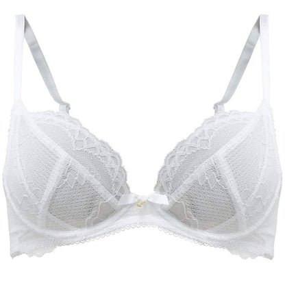 Sheer Plunge Bra Gossard Superboost Lace White - STREET STYLE