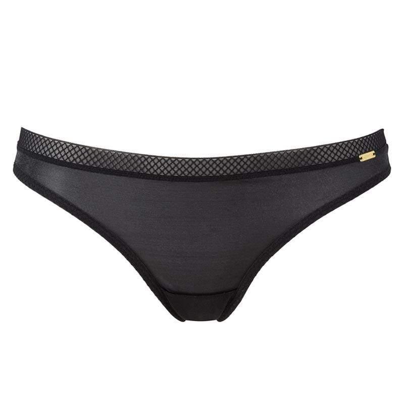 Sheer Thong Panty Gossard Glossies Black - STREET STYLE