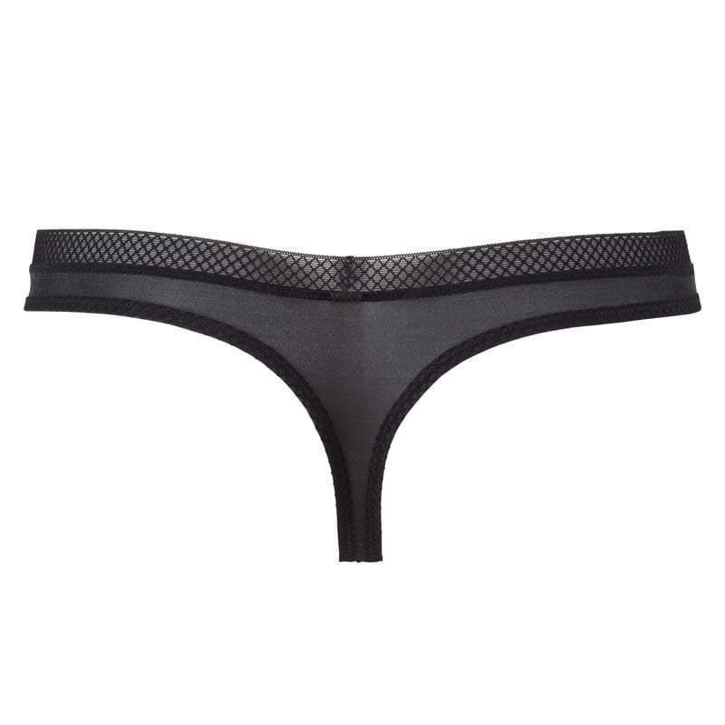 Sheer Thong Panty Gossard Glossies Black - STREET STYLE