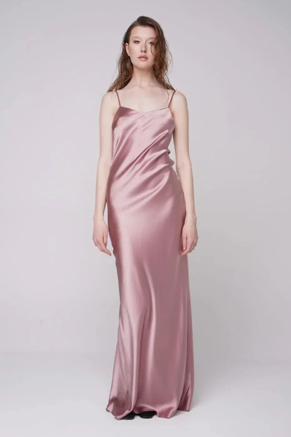 Amoralle Silk Light Elysian Maxi Slip Dress for Women – Pure Silk Bias-Cut Long Slip with Lace Details and Adjustable Straps, Elegant Evening & Luxury Lounge Dress - STREET STYLE