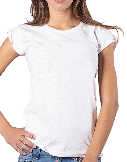 Personalizza N°4 T-shirt Slub M01 BS Fiammato Donna