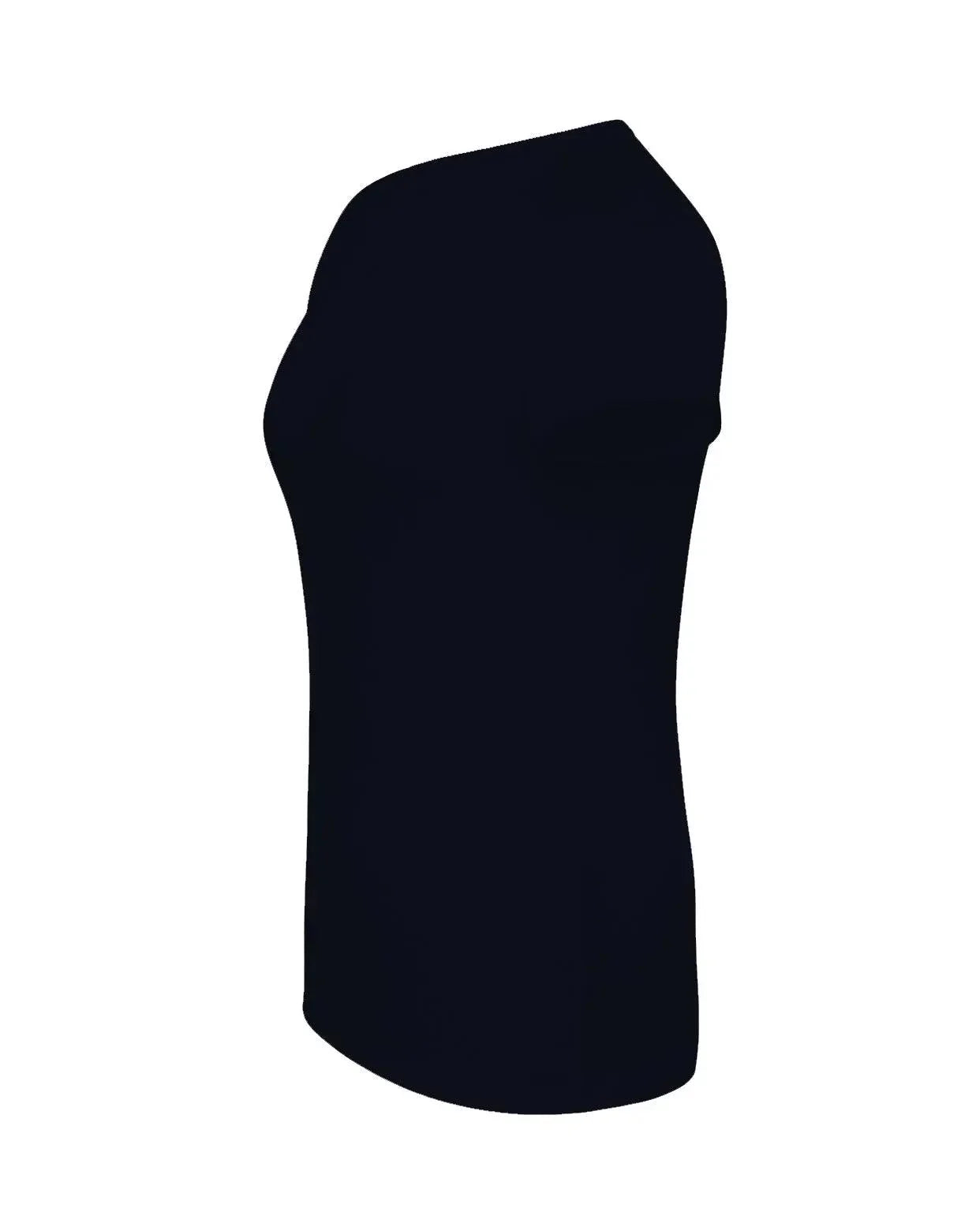 T-shirt donna nera in cotone pettinato, streetwear urban, vista laterale pulita