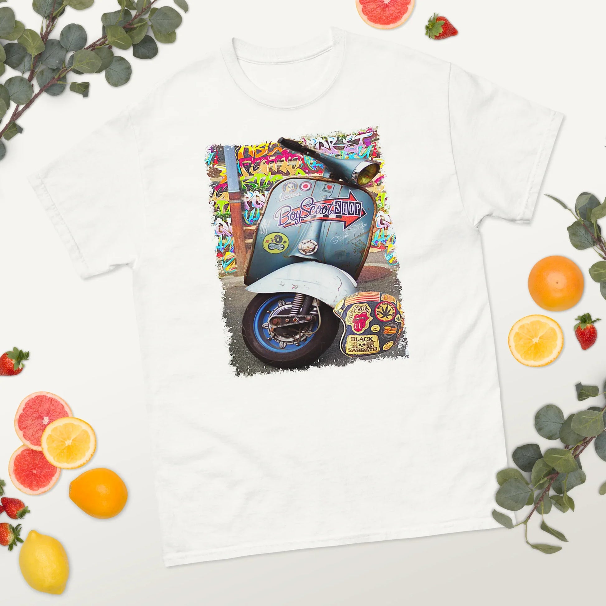 T-shirt Uomo Stampa Scooter Vintage Stile Graffiti Urbano 11011-VES - STREET STYLE