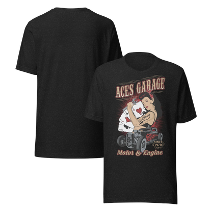 T-shirt Uomo Aces Garage Hot Rod Pin-Up Stile Vintage 10157 Aces garage - STREET STYLE