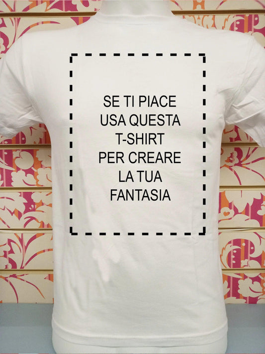 T-shirt bianca da uomo in cotone, stile streetwear, retro con stampa grafica nera delineata.