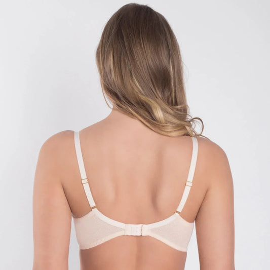 Sheer Mesh Balconette Bra Valeria Biscuit - STREET STYLE