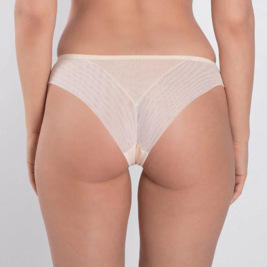 Sheer Mesh Tulle Embroidered Tanga Panty Valeria Biscuit - STREET STYLE