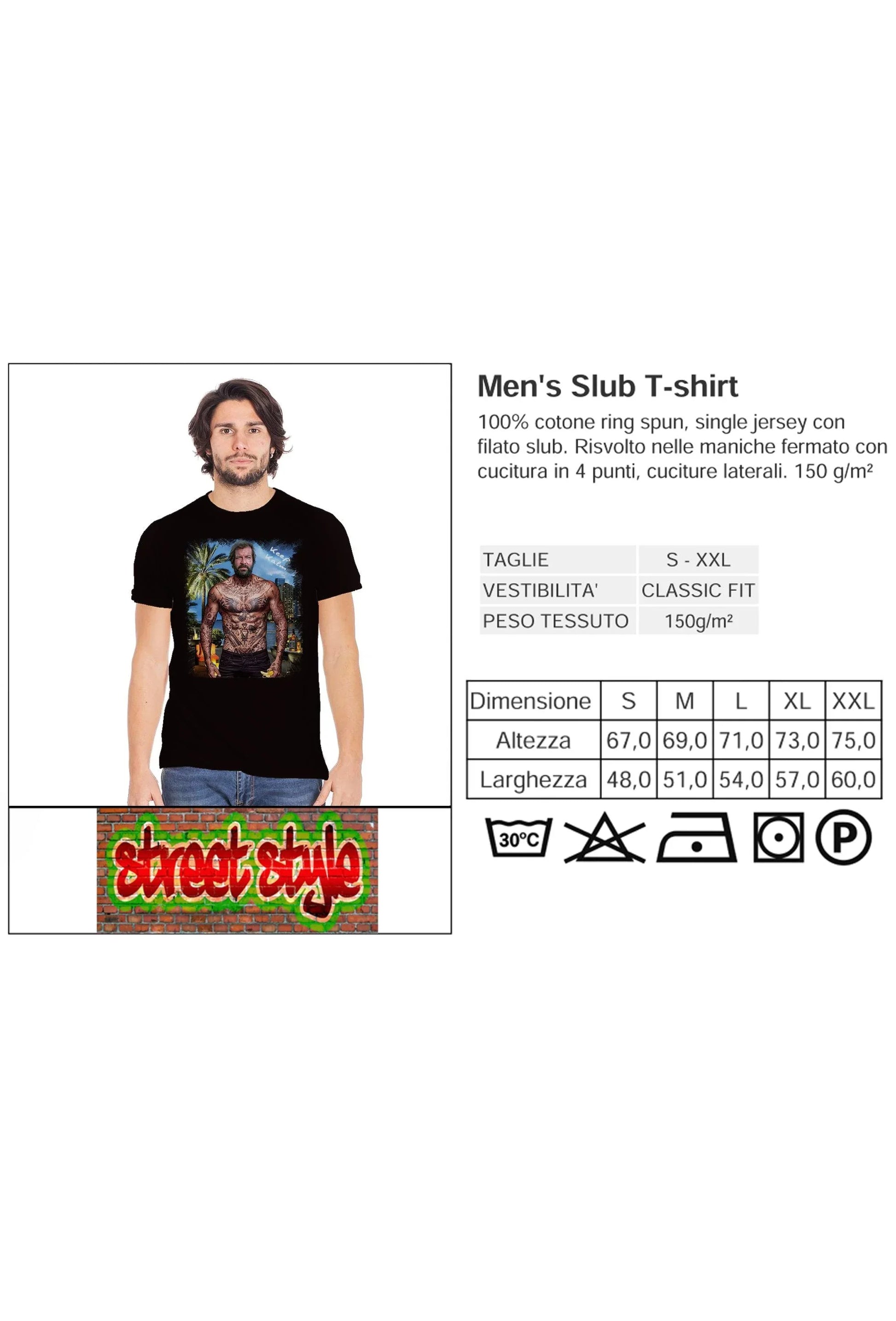 T-shirt Uomo Bud Spencer The Legend - Cotone Slub - STREET STYLE