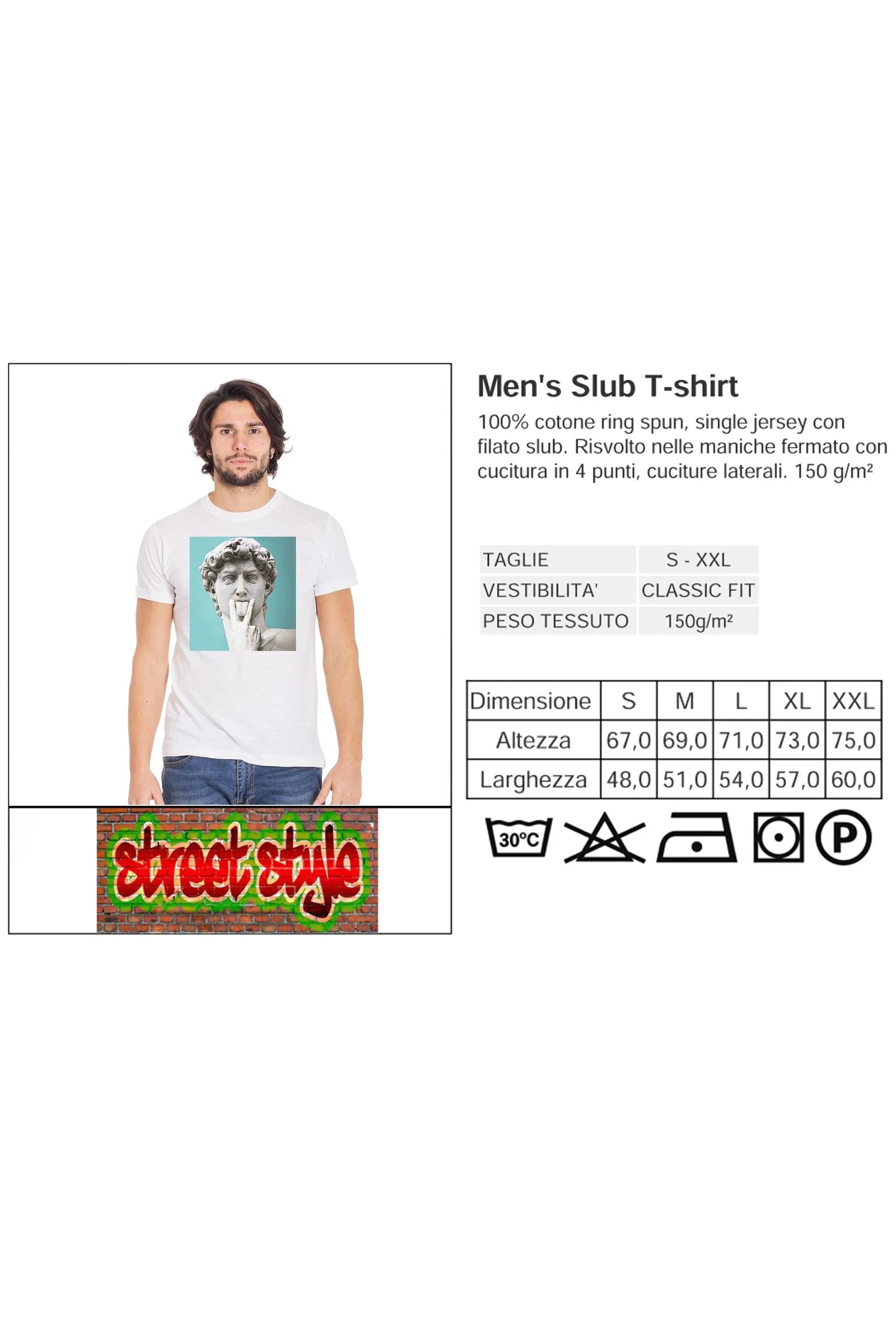 T-shirt Uomo 'David di Leonardo' Cotone Eco - STREET STYLE