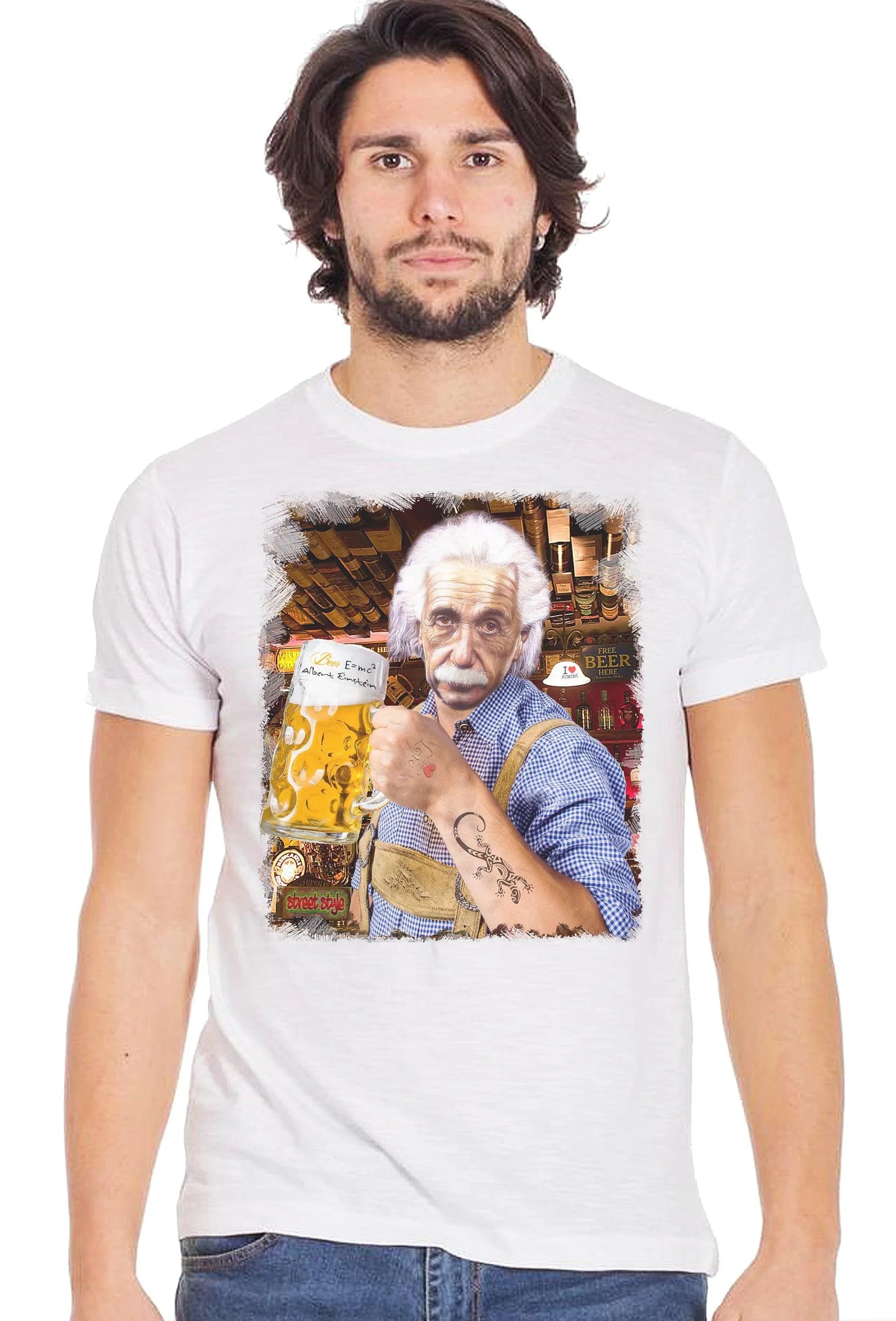 Einstein che Beve Birra - T-Shirt Uomo STREET STYLE - STREET STYLE