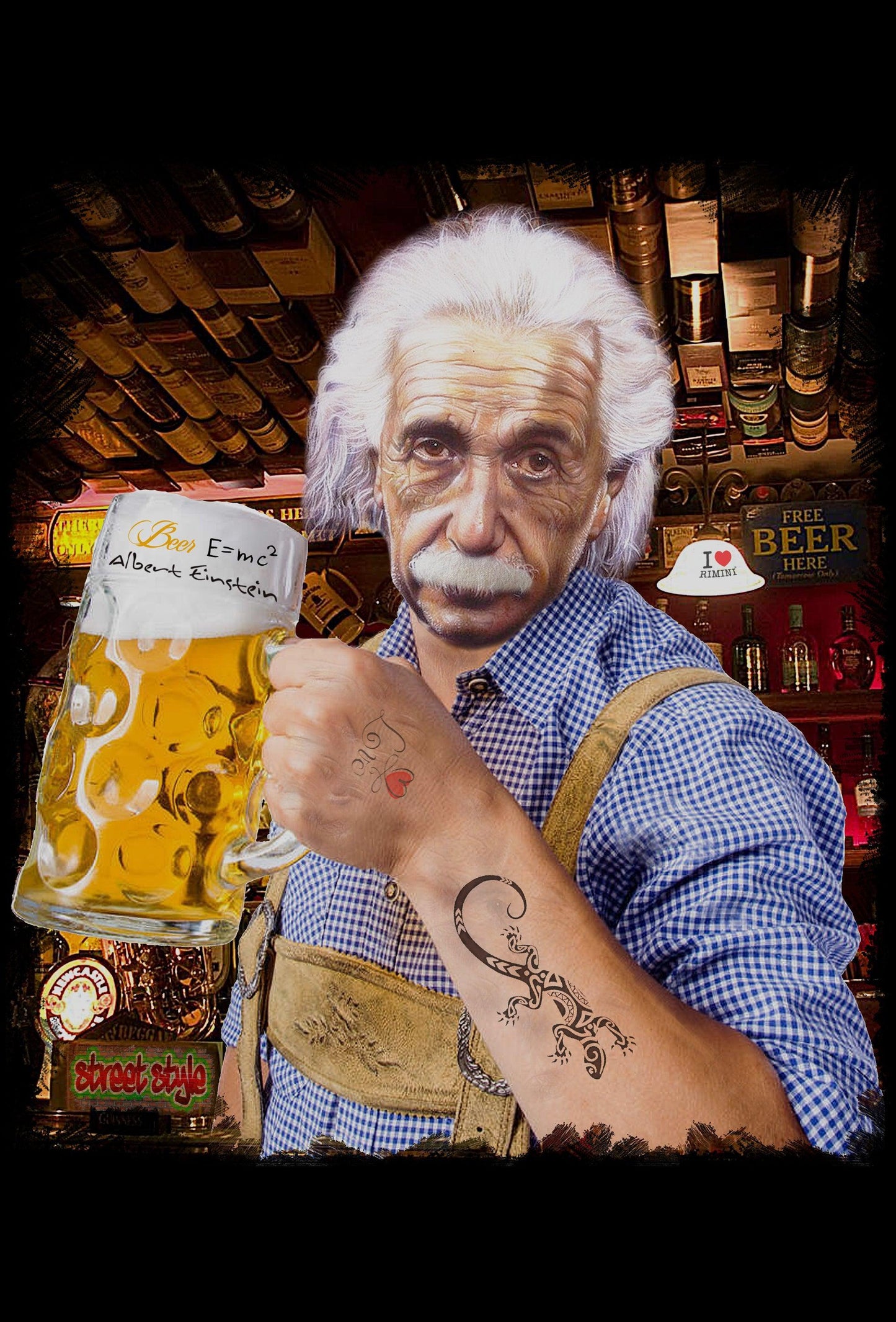 Einstein che Beve Birra - T-Shirt Uomo STREET STYLE - STREET STYLE