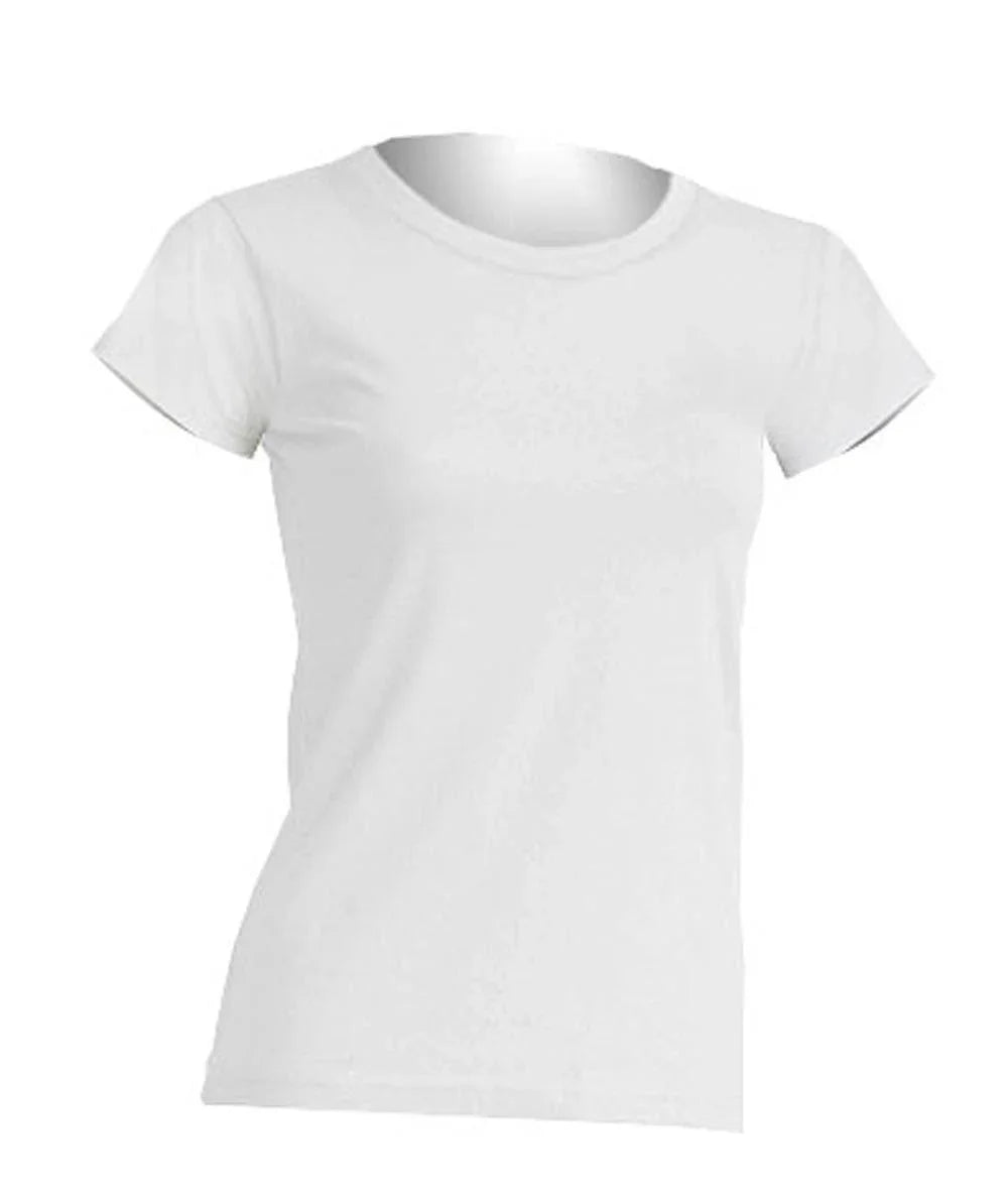 T-shirt donna bianca in cotone, stile streetwear urban, maniche corte, modello aderente