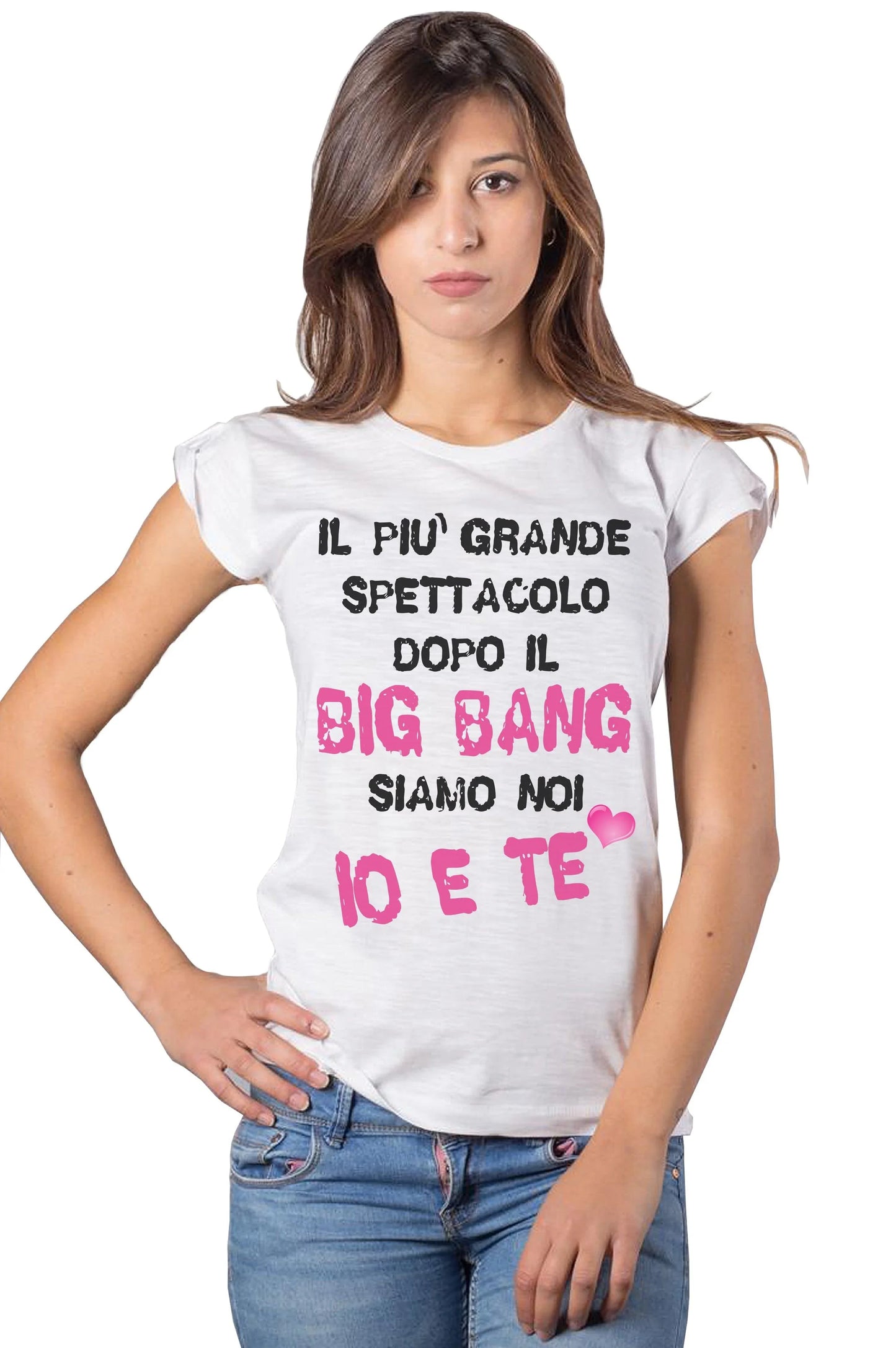 T-shirt Donna Slub 'Dopo il Big Bang' - Cotone Bio - STREET STYLE