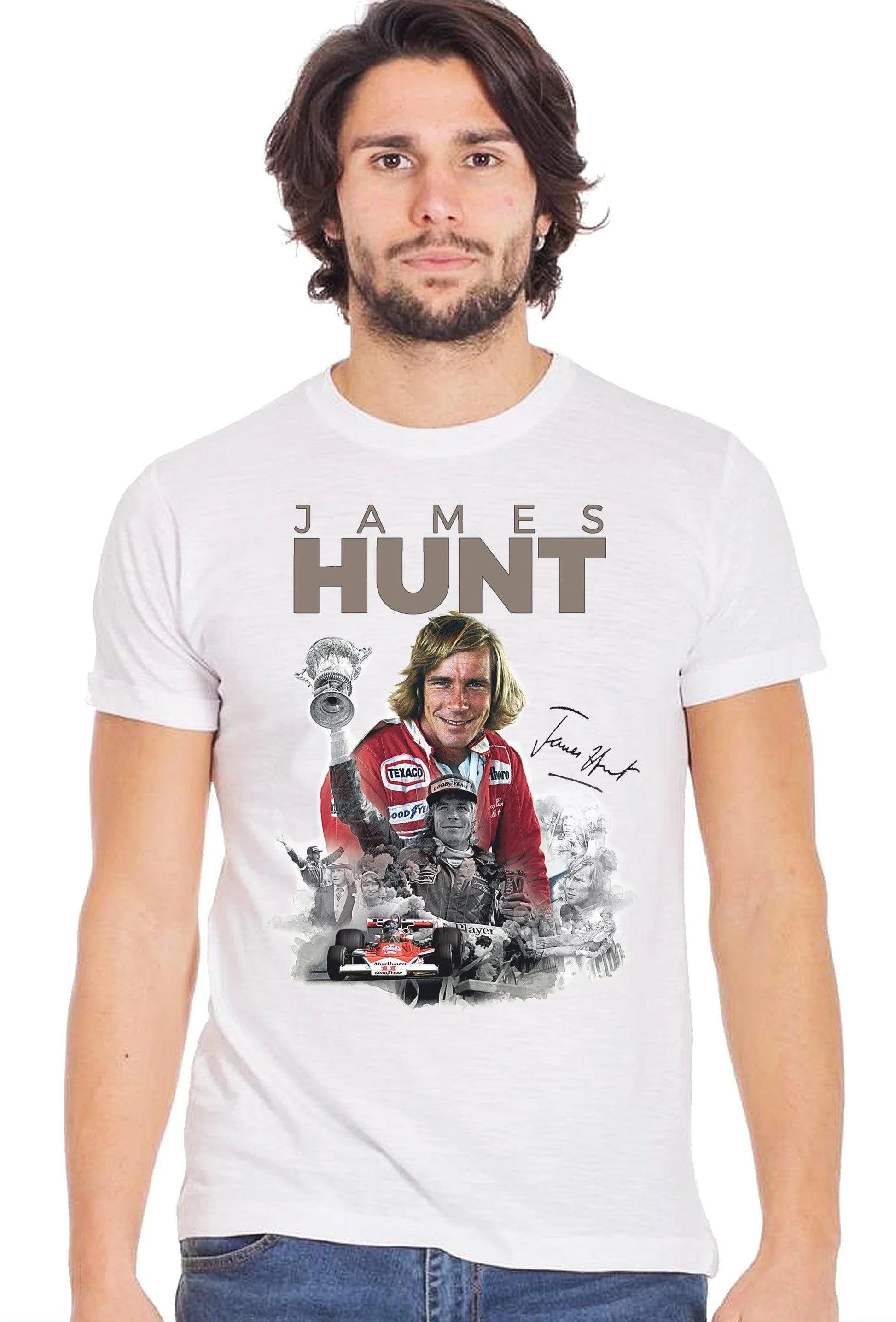 The Legend James Hunt - T-shirt Uomo Cotone Fiammato - STREET STYLE