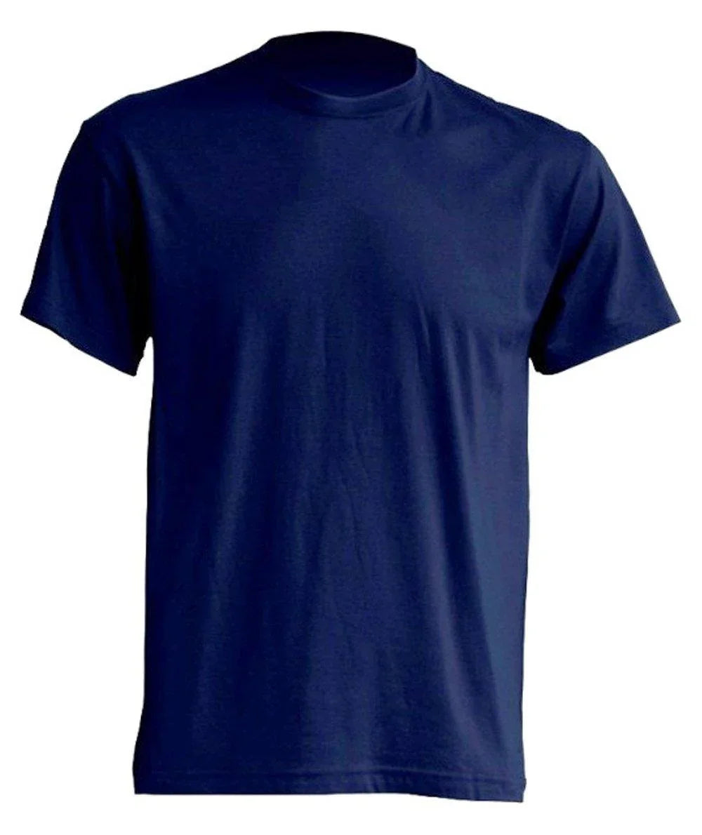 T-shirt uomo blu navy in cotone, stile streetwear urban, maniche corte, taglio classico