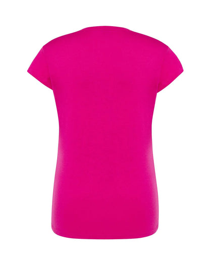 T-shirt donna streetwear fucsia in cotone pettinato, stile urban, maniche corte.