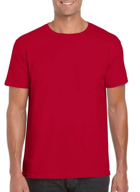 T-shirt streetwear uomo in cotone rosso, stile urban, maniche corte, look casual