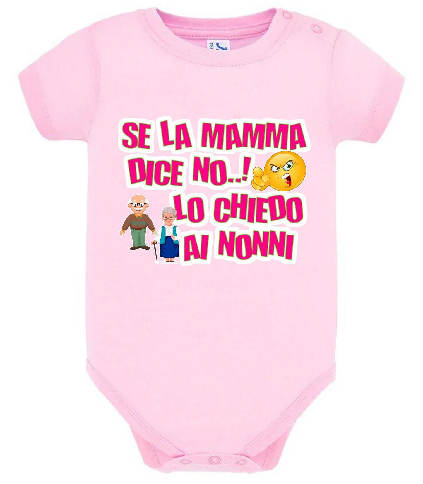 Se la Mamma dice No lo Chiedo ai Nonni Body da bambino/a a maniche corte 100% cotone JHK - STREET STYLE