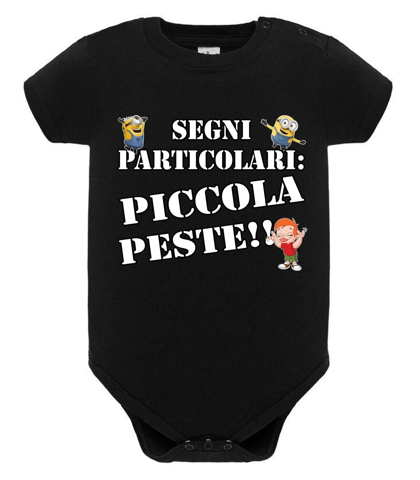 Segni Particolari Piccola Peste Body da bambino/a a maniche corte 100% cotone JHK - STREET STYLE