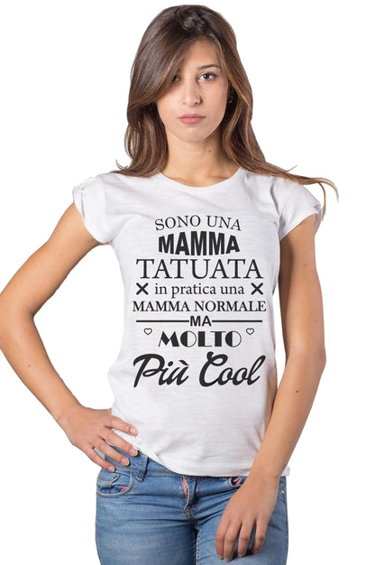 T-shirt Donna Sono Una Mamma Tatuata - Cotone Bio - STREET STYLE