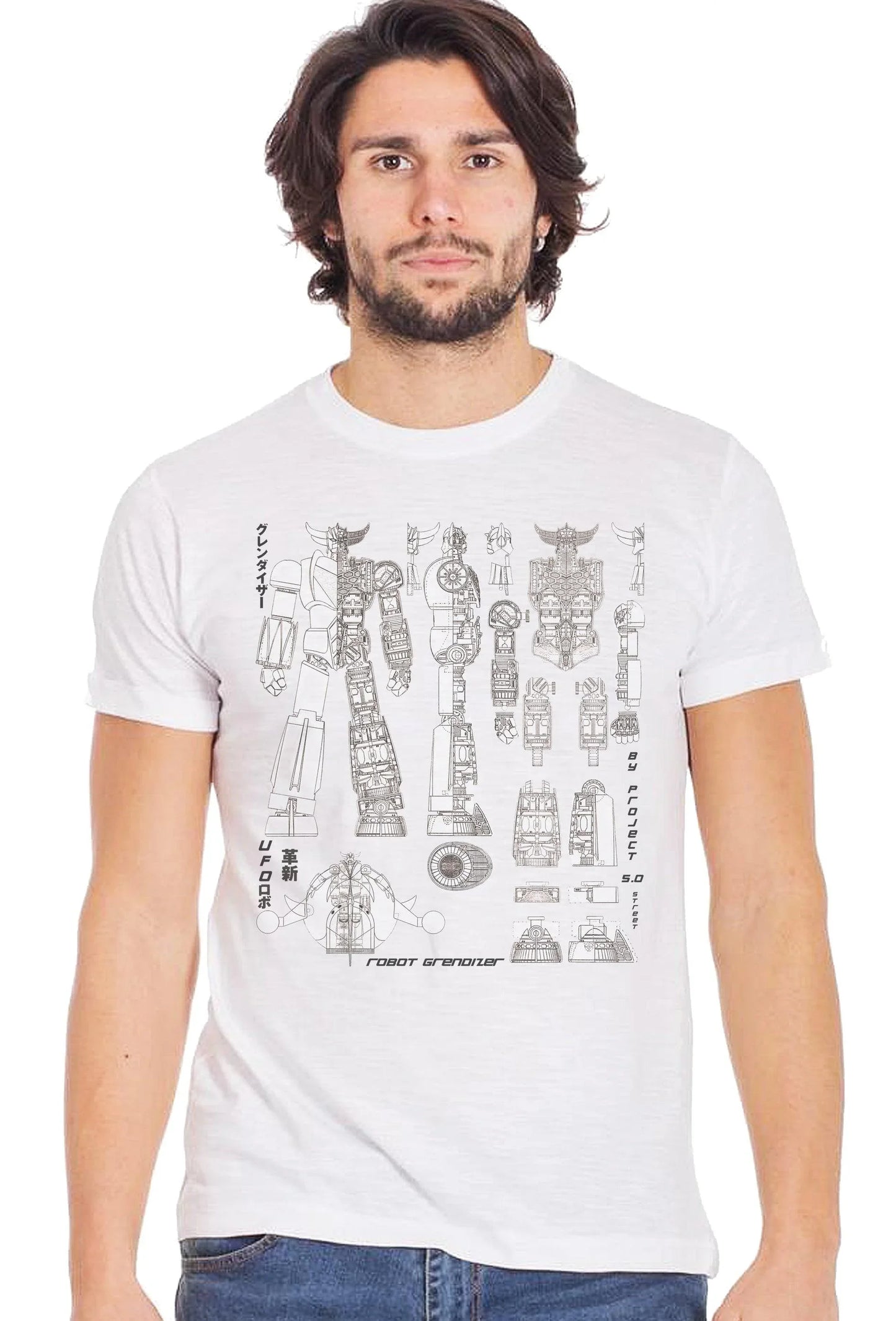 Ufo Robot T-Shirt Uomo Cotone Fiammato - STREET STYLE